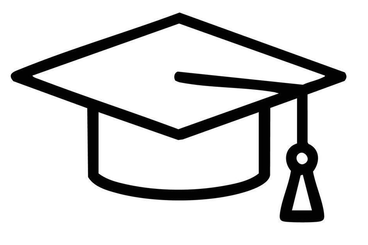 A graphic featuring a graduation cap.
