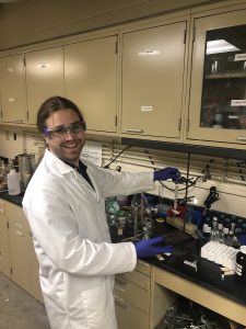 August Hemmerla works in a lab on Mizzou's campus. He is an Engineering Cherng Scholar from 2021