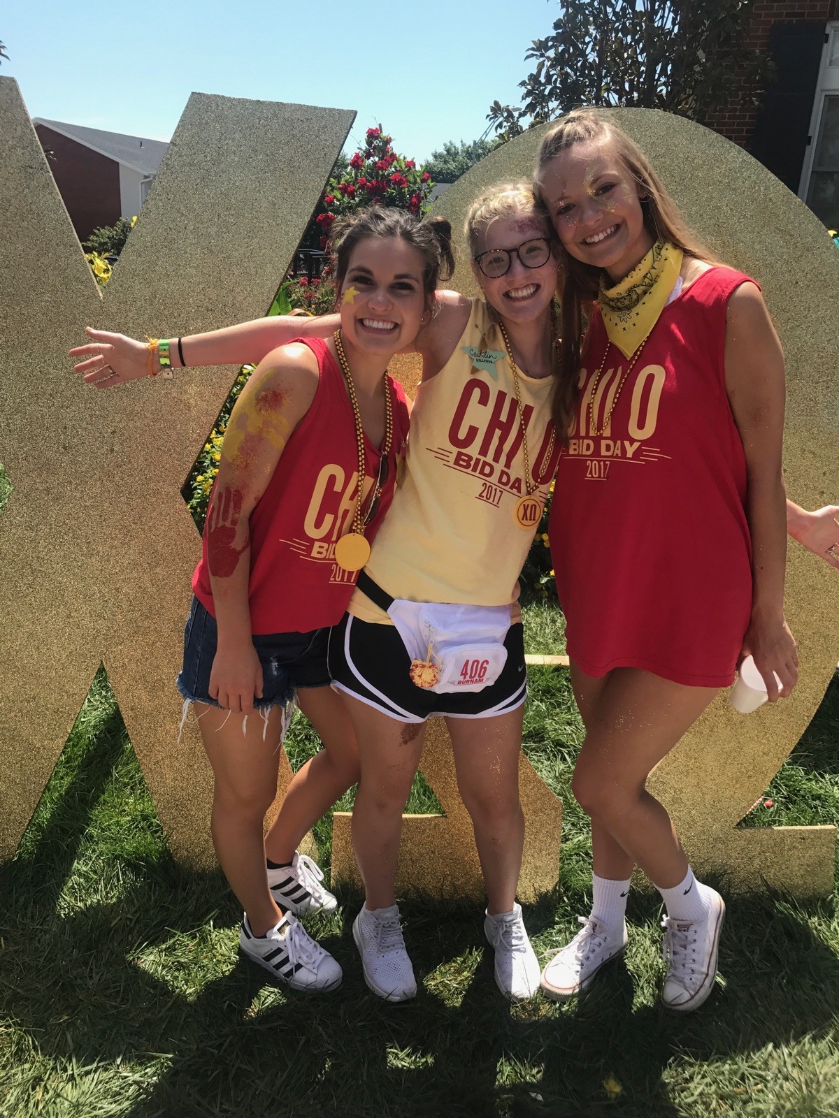 Caitlin and friends at sorority bid day