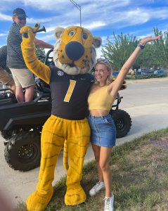 Kimberly Barr with Truman the Tiger.