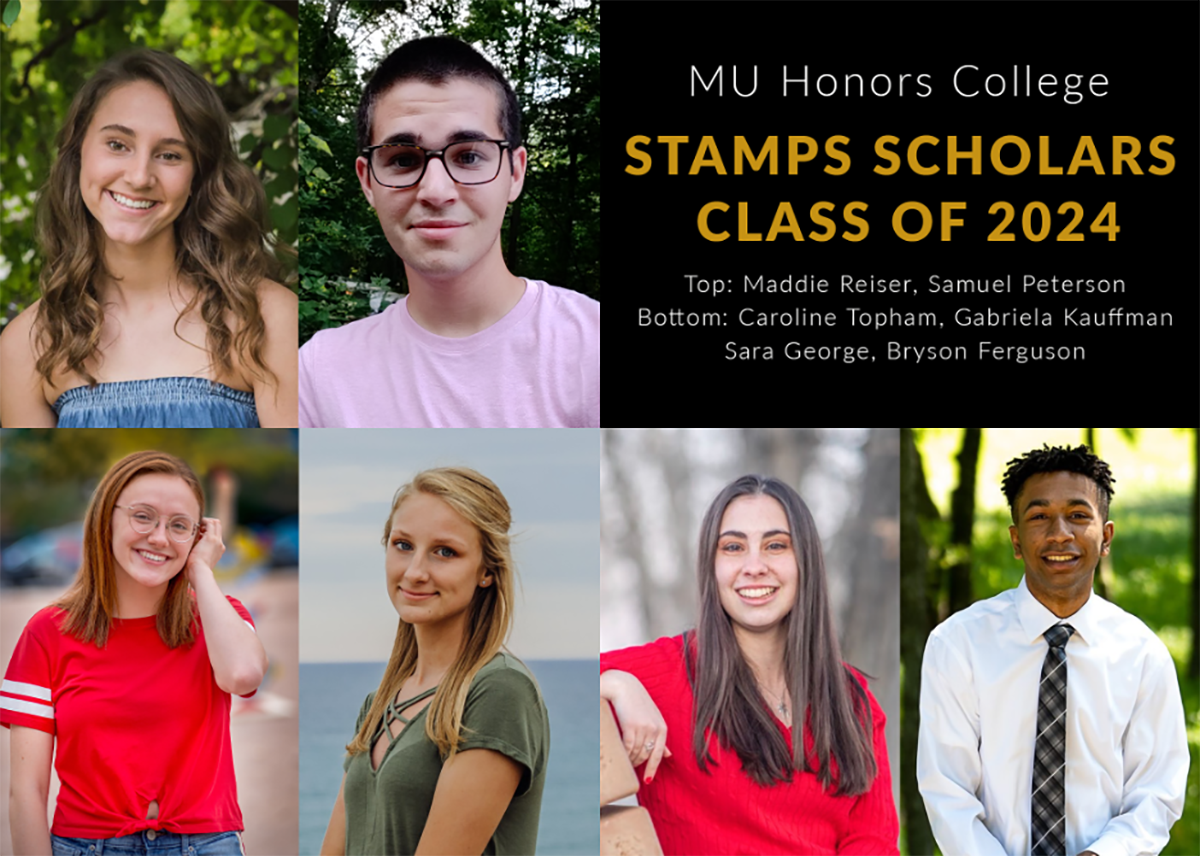 Collage of the MU Honors College's incoming Stamps Scholarship recipients