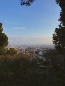 View of the city from the top of Park Guell
